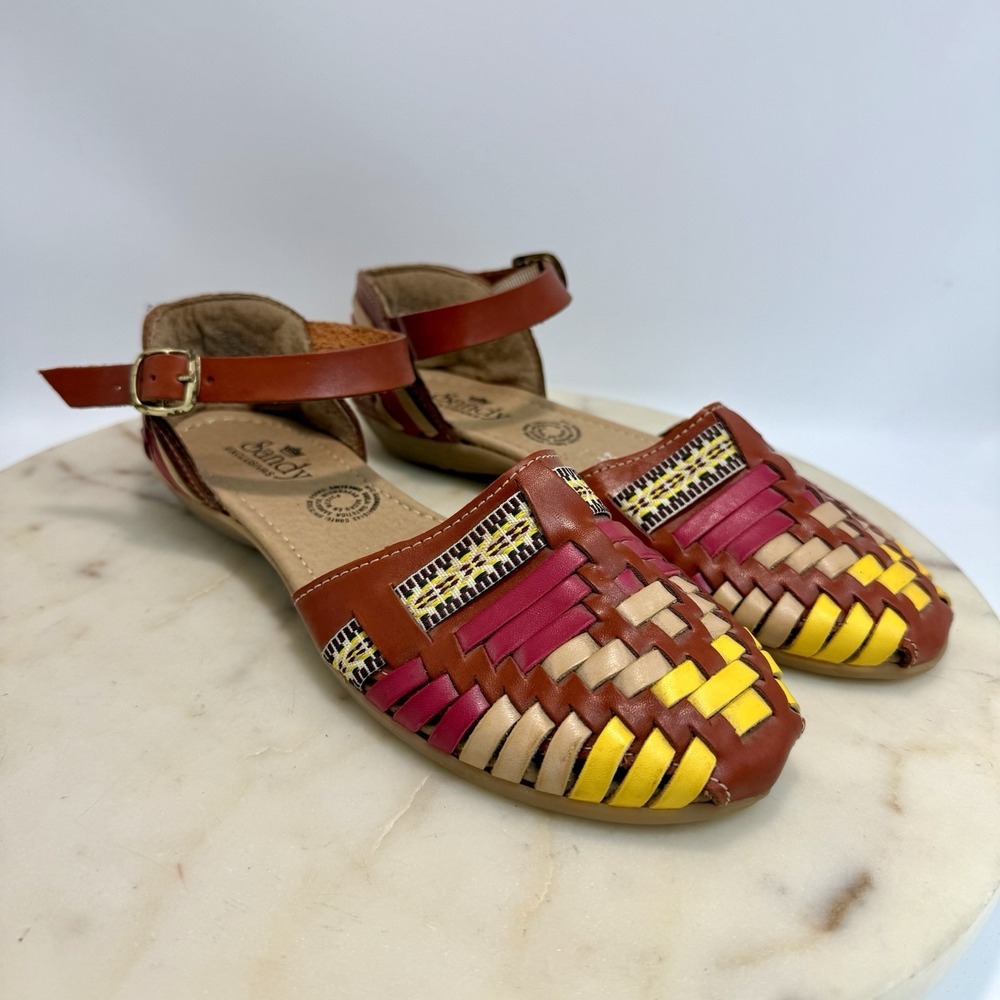 Sandy Exclusivas Women's Multicolored Mexican Huaraches Closed  Toe MEX 24/US 7